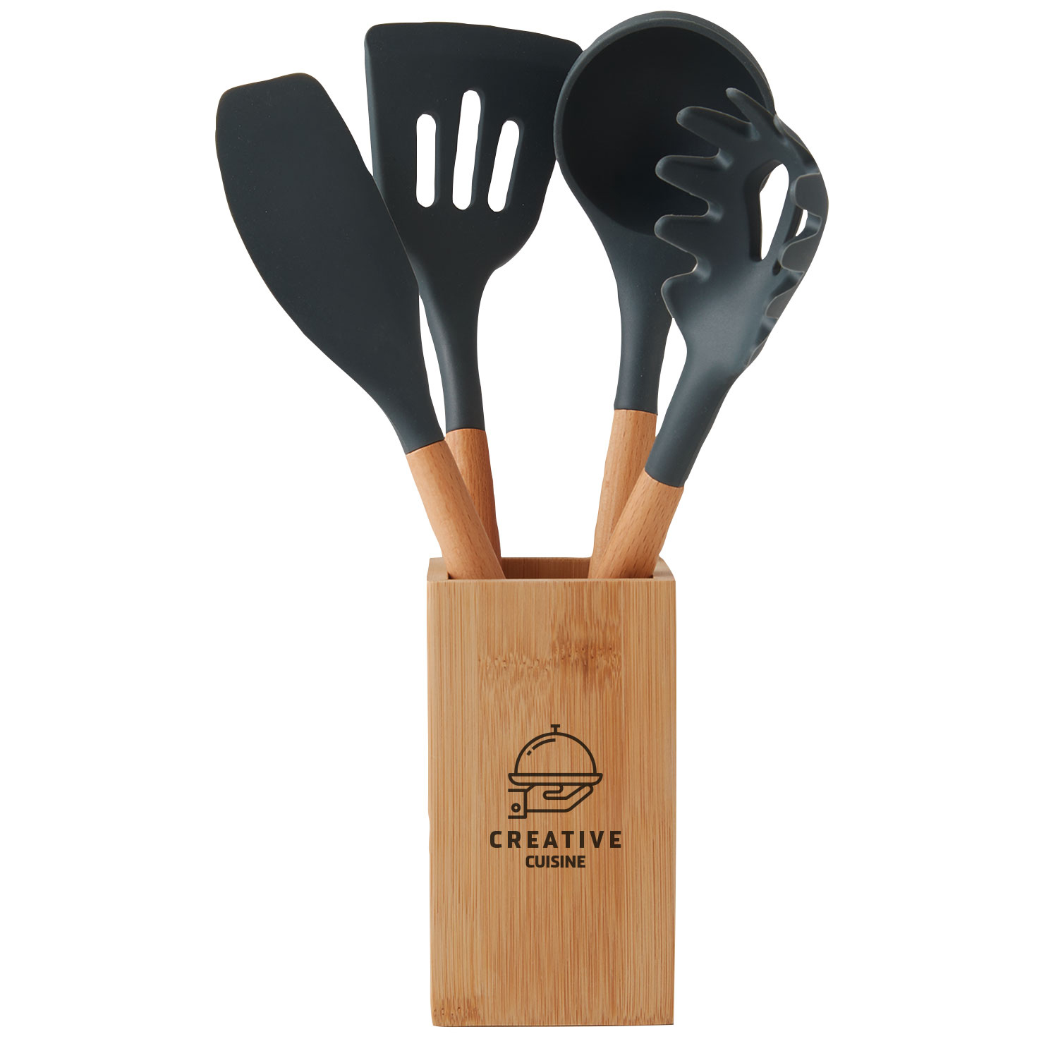 5-Piece Bamboo & Silicone Utensil Set 1