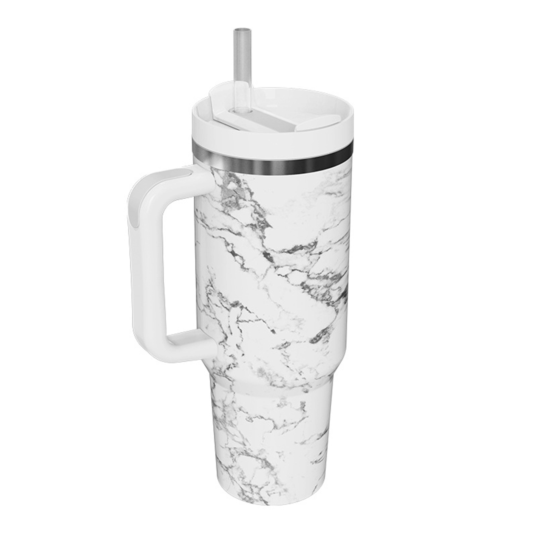 40 Oz. Stainless Steel Tumbler with Handle & Straw 19