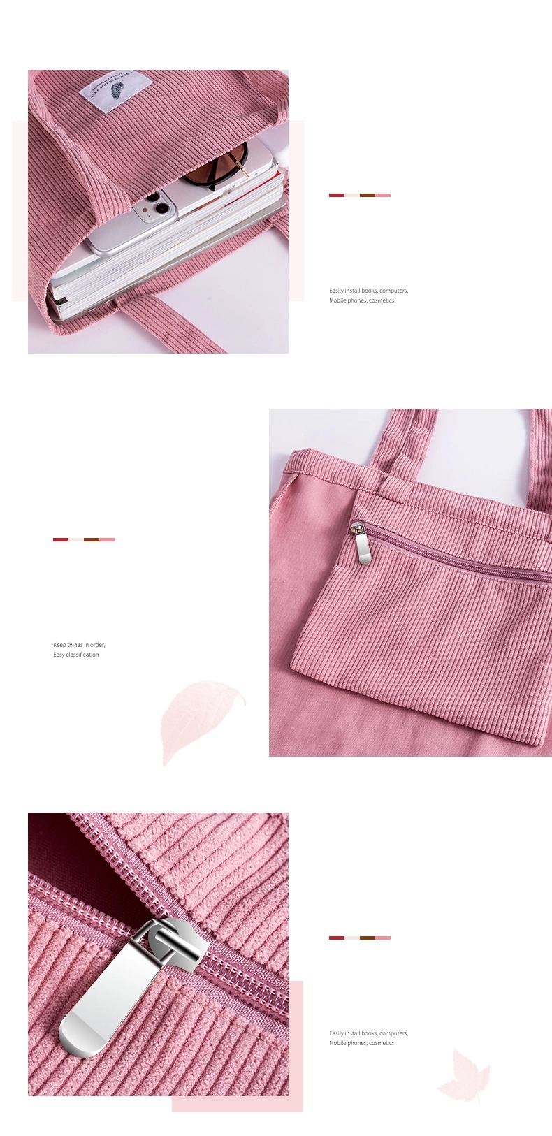 Tote Handbag With Pocket, custom tote bag with logo imprint 27