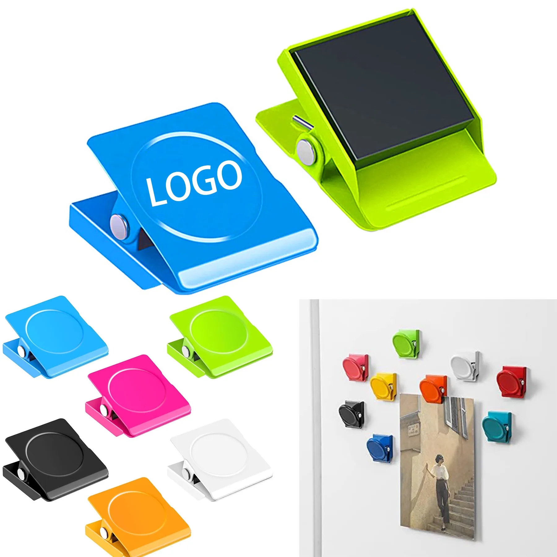 Square Strong Refrigerator Magnet Metal Clips 7
