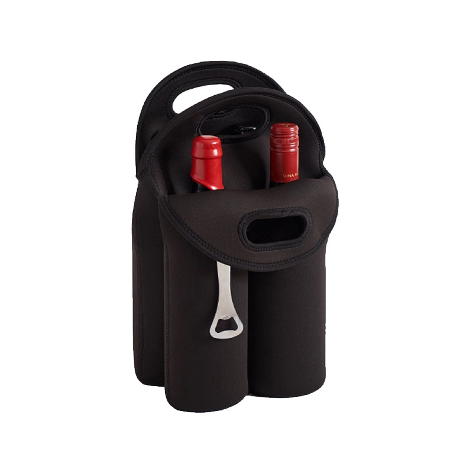 4 Pack Neoprene Beer Carrier Wine Bottle Holder with Opener 2