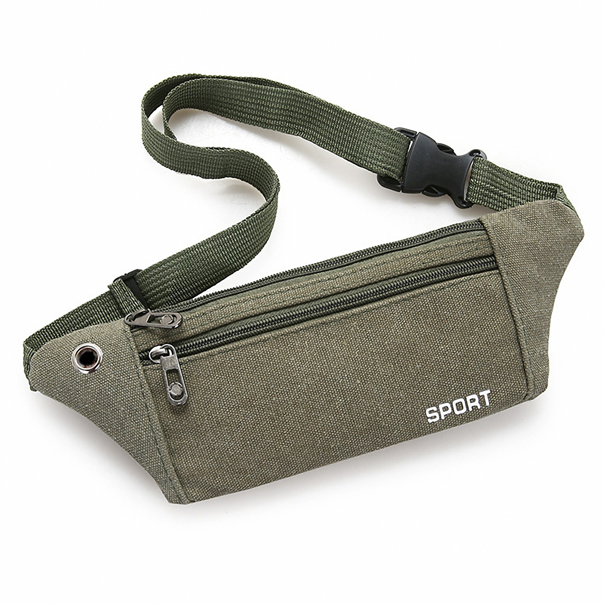 Canvas Waist Pack with 2 Zipper Pockets 3