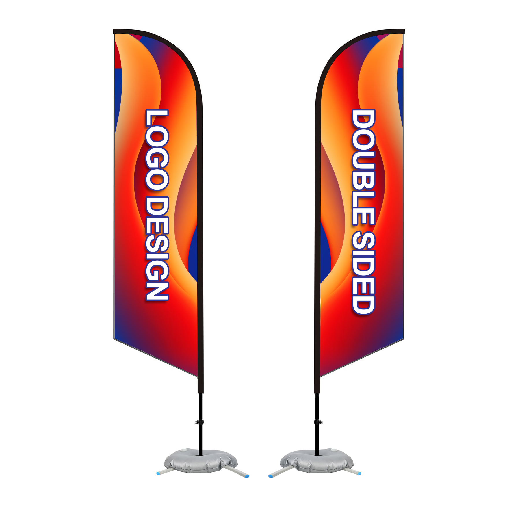 11' Custom Feather Flag Kit-Double Sided W/ Cross Base 2