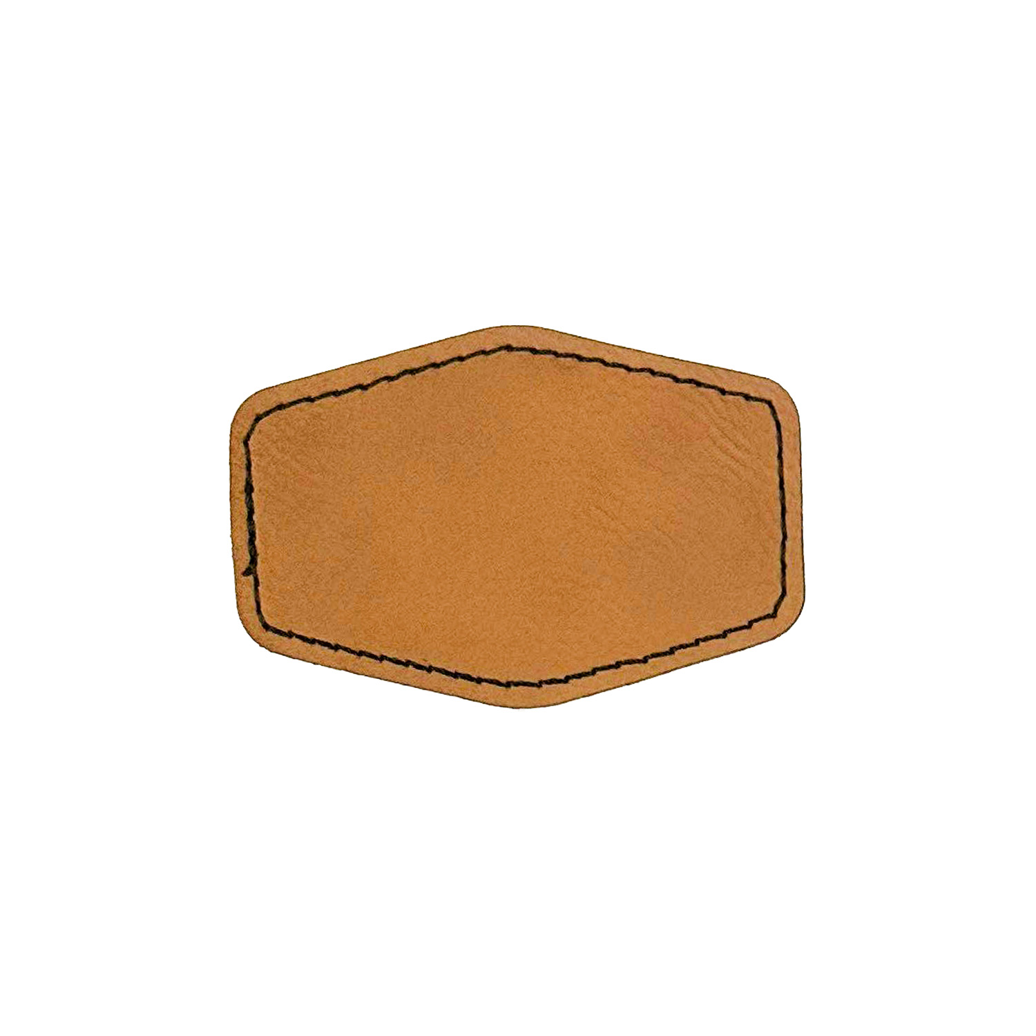 3" x 2" Hexagon Iron-on Leatherette Patch 1