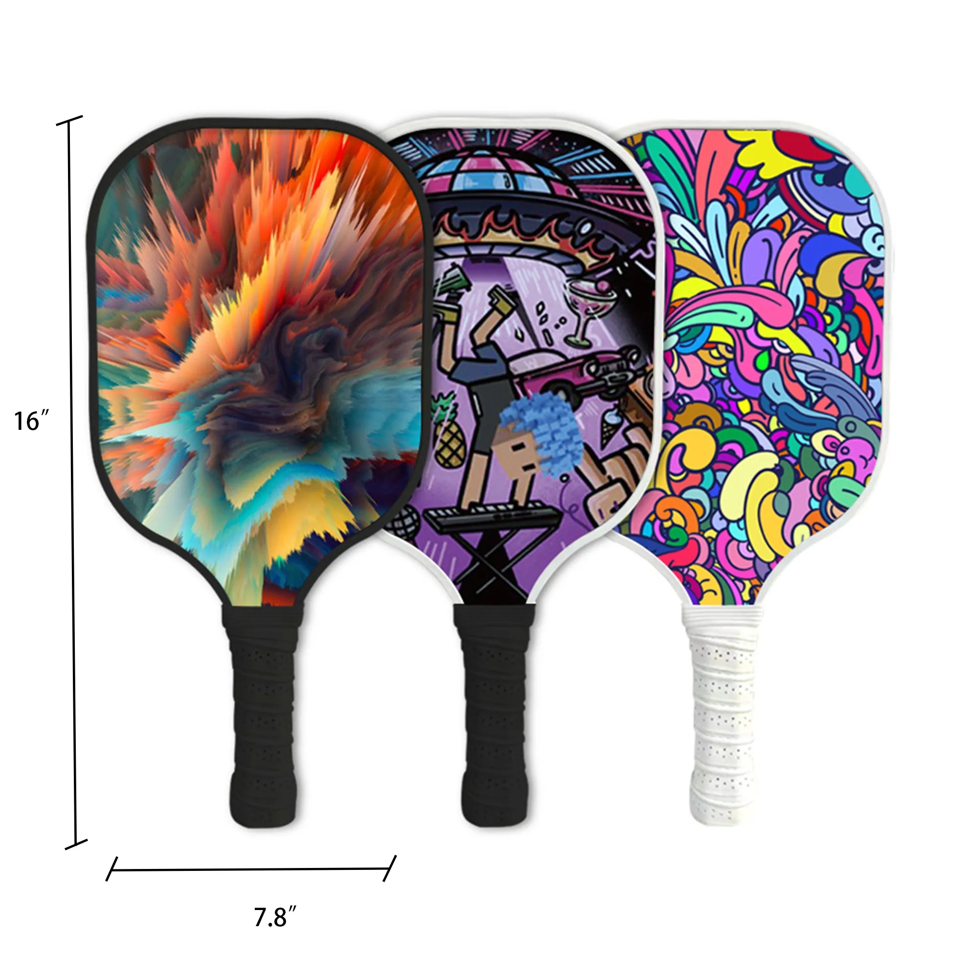 Double-Sided Full Color Fiberglass Sports Pickleball Set 3