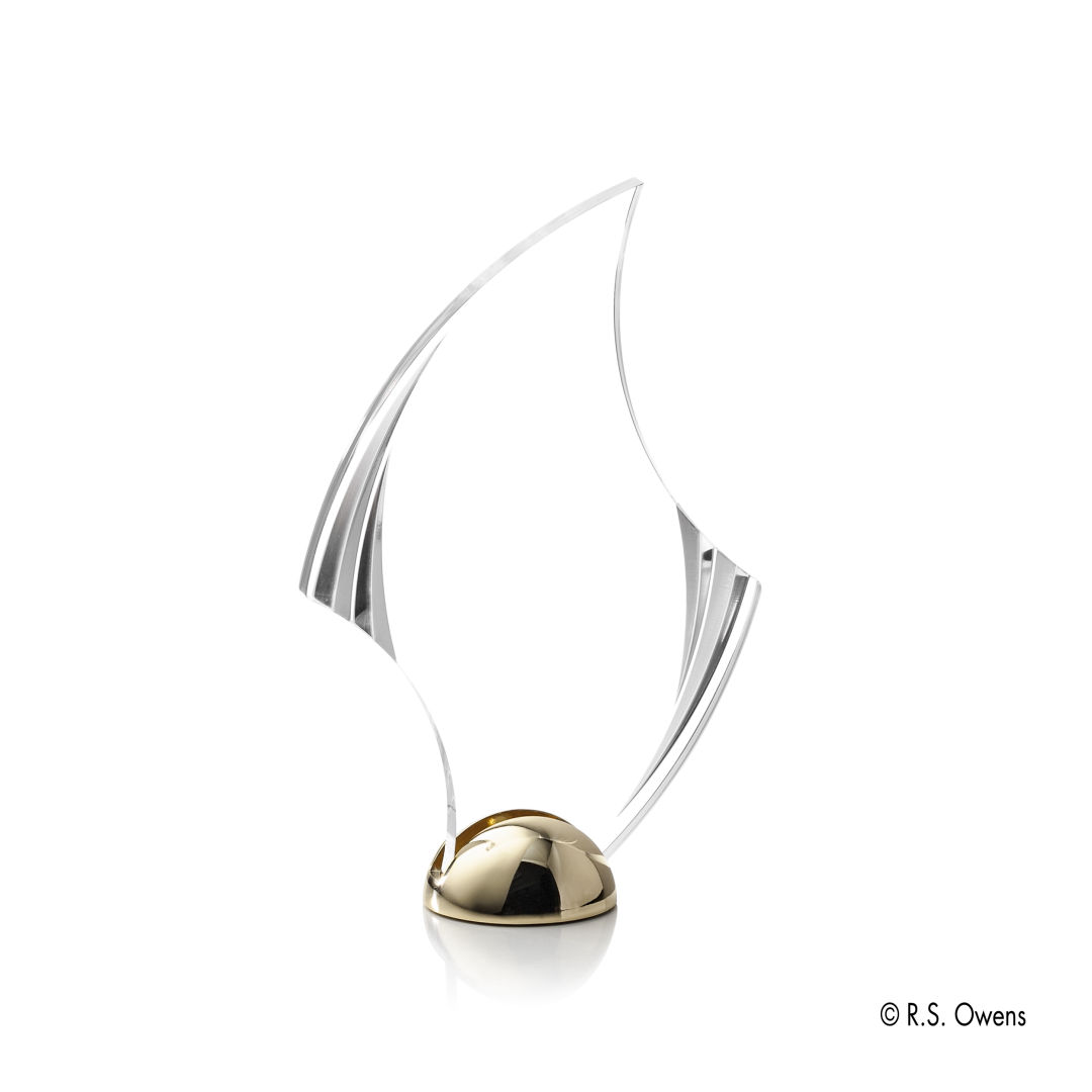 Flourish Hemisphere Award - Laser Engraved 3