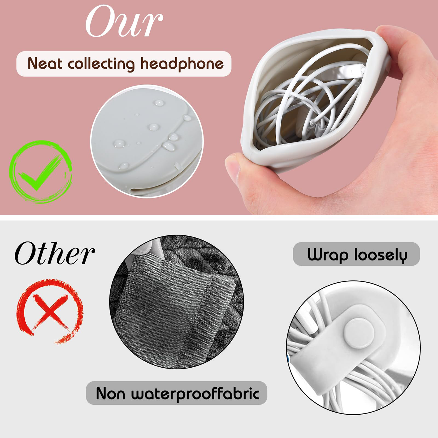 Silicone Headphone Organizer Storage Bag 5