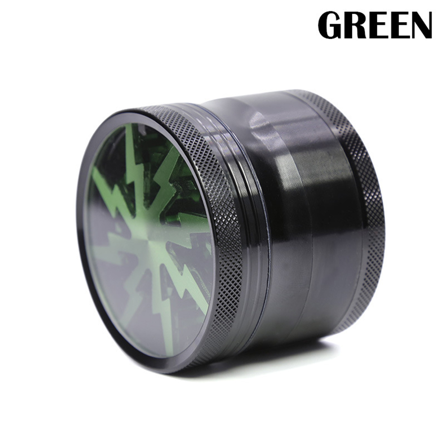 Premium Aluminum Alloy Herb Grinder 2.45" 4 Piece Metal Grinder with Pollen Catcher and Clear 2