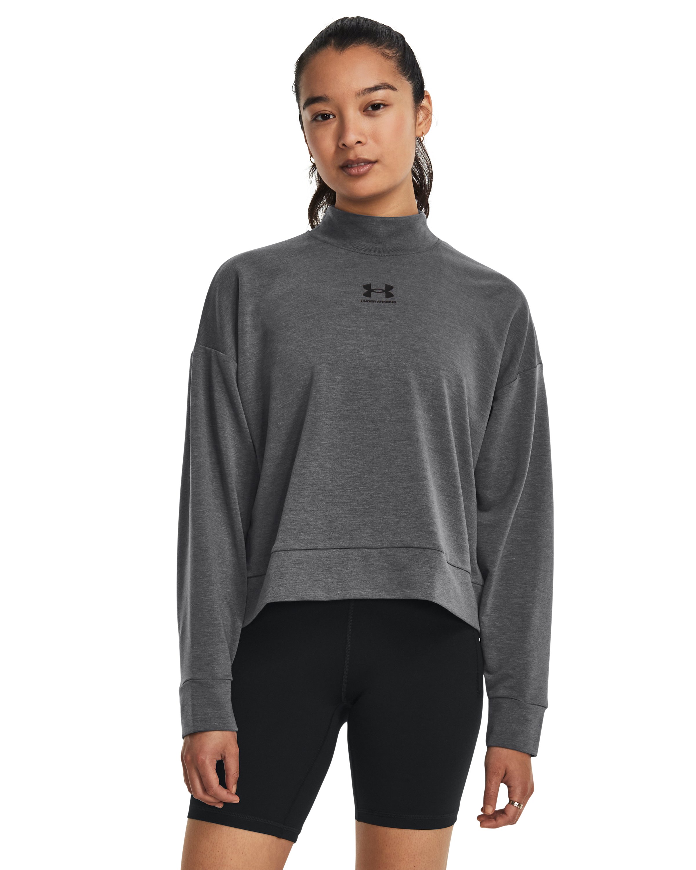 Women's UA Rival Terry Mock Crew, custom hoodie or sweatshirt with logo imprint 2