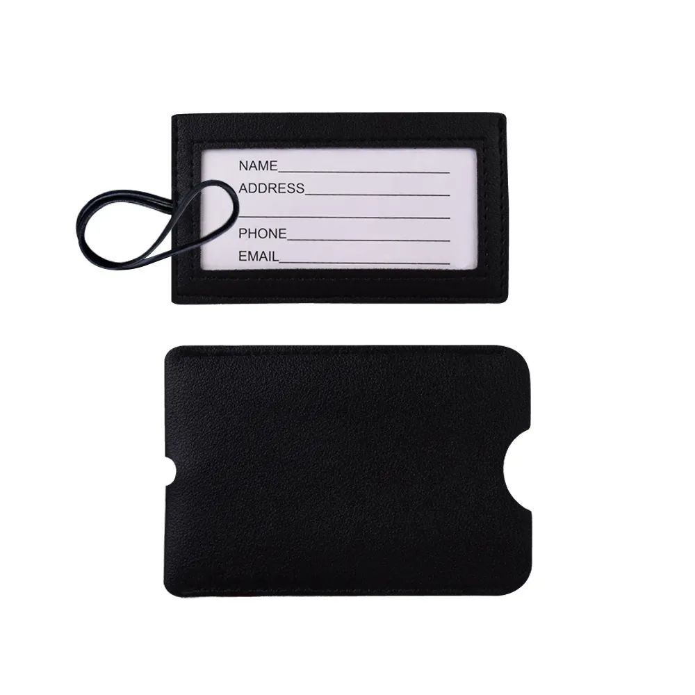 Vegan Leather Luggage Tag with Loop Strap 27