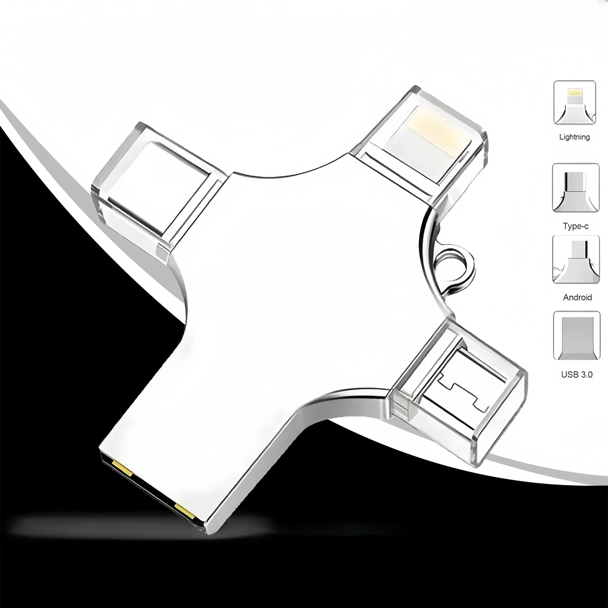 Metal 4-in-1 Keychain USB Drive For Phone Computer 3