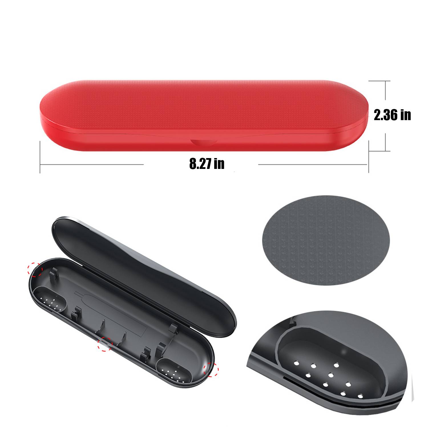 Portablet Plastic Electric Toothbrush Travel Case For Adults 1