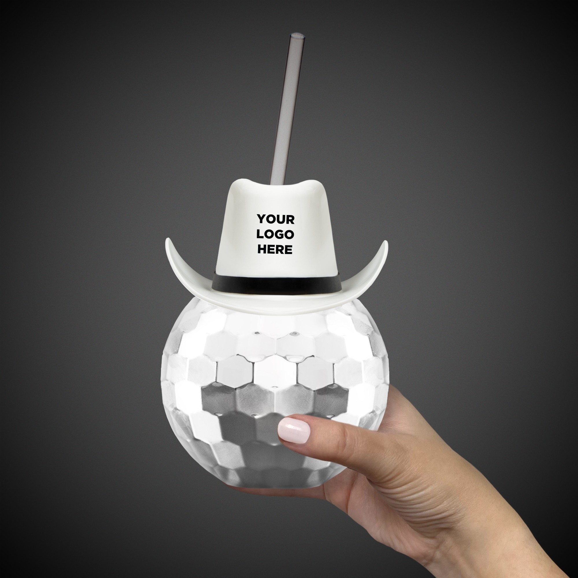 Disco Ball Cup - Silver with White Hat(hat not assembled) 2