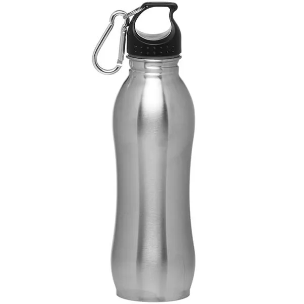 25 oz. BPA free Stainless Steel Sports Bottles w/ Carabiner, custom water bottle with logo imprint 3