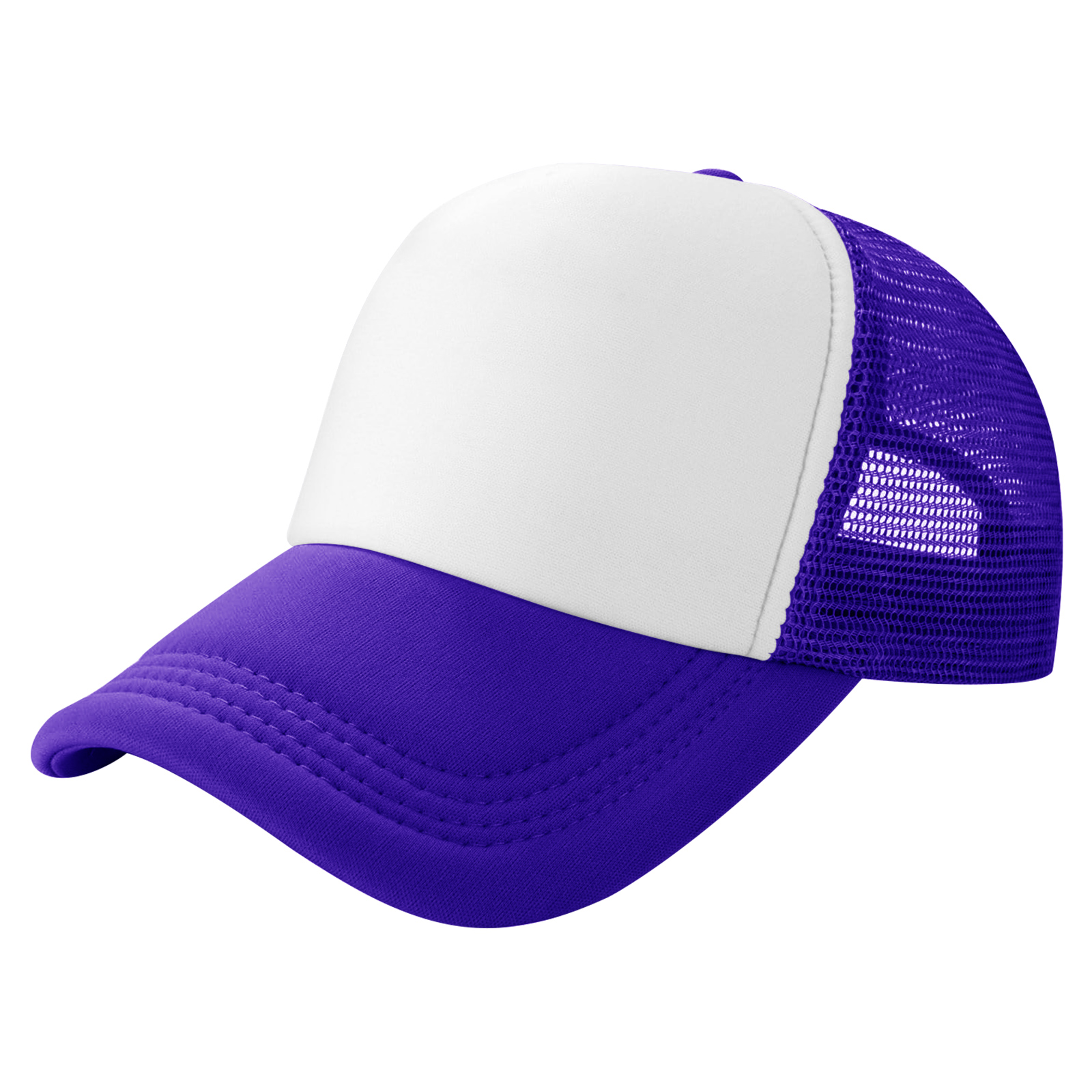 Curved Brim 5-Panel Foam And Mesh Trucker Hat 14