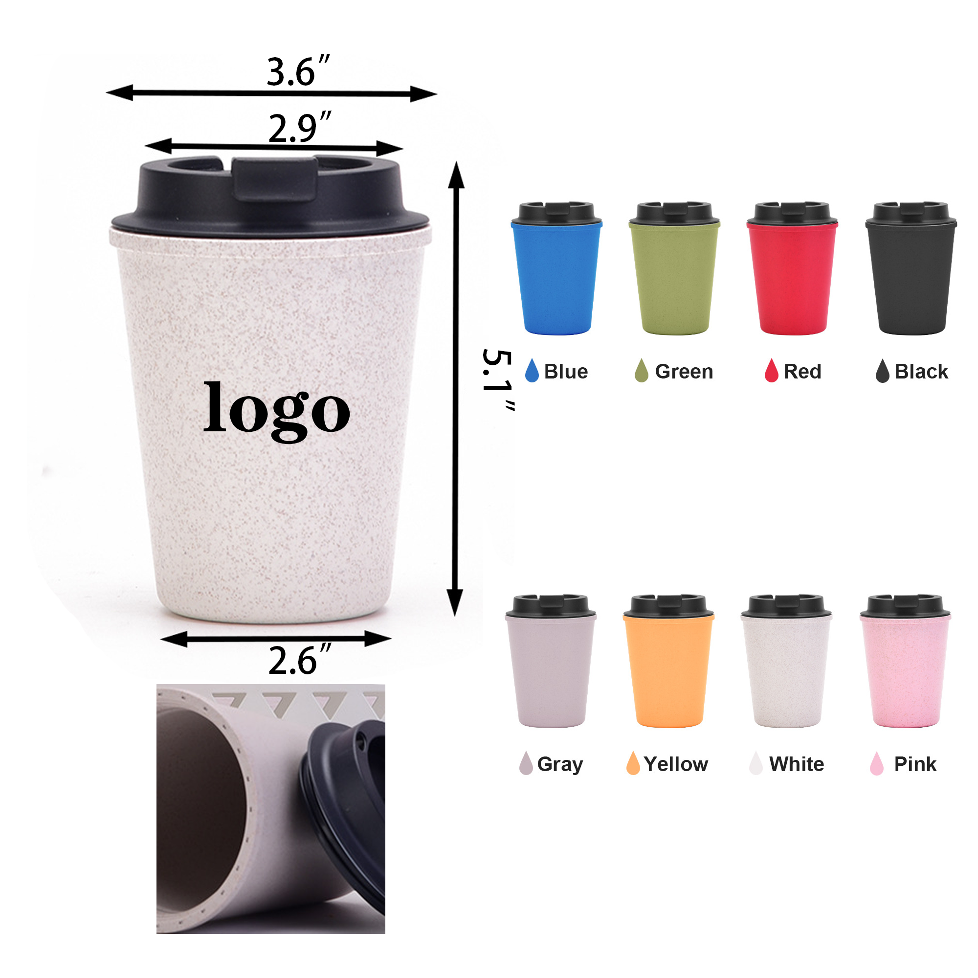 12oz portable custom coffee cup 2