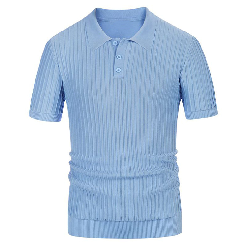 Mens Textured Knit Polo Shirts 3