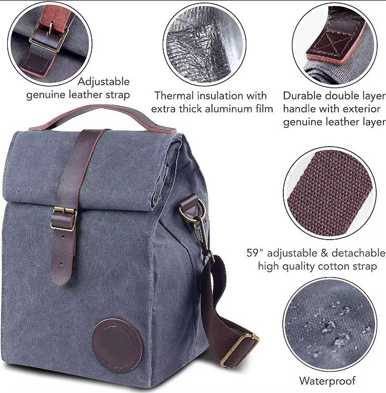 Waxed Canvas Lunch Bag 4
