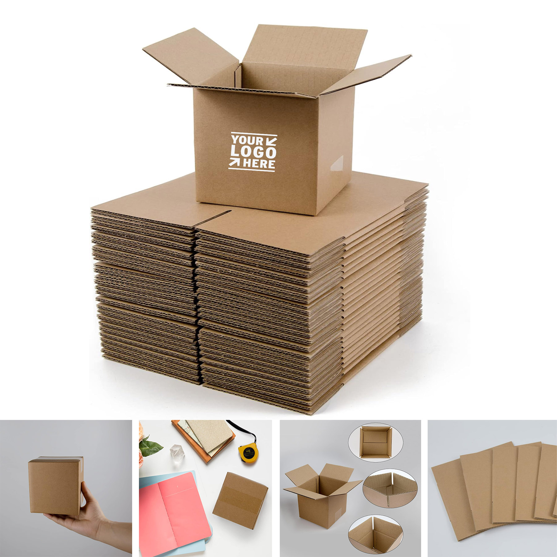 Recyclable 5x5x5 Inches Mailing Shipping Box Small Corrugated Cardboard Box 2