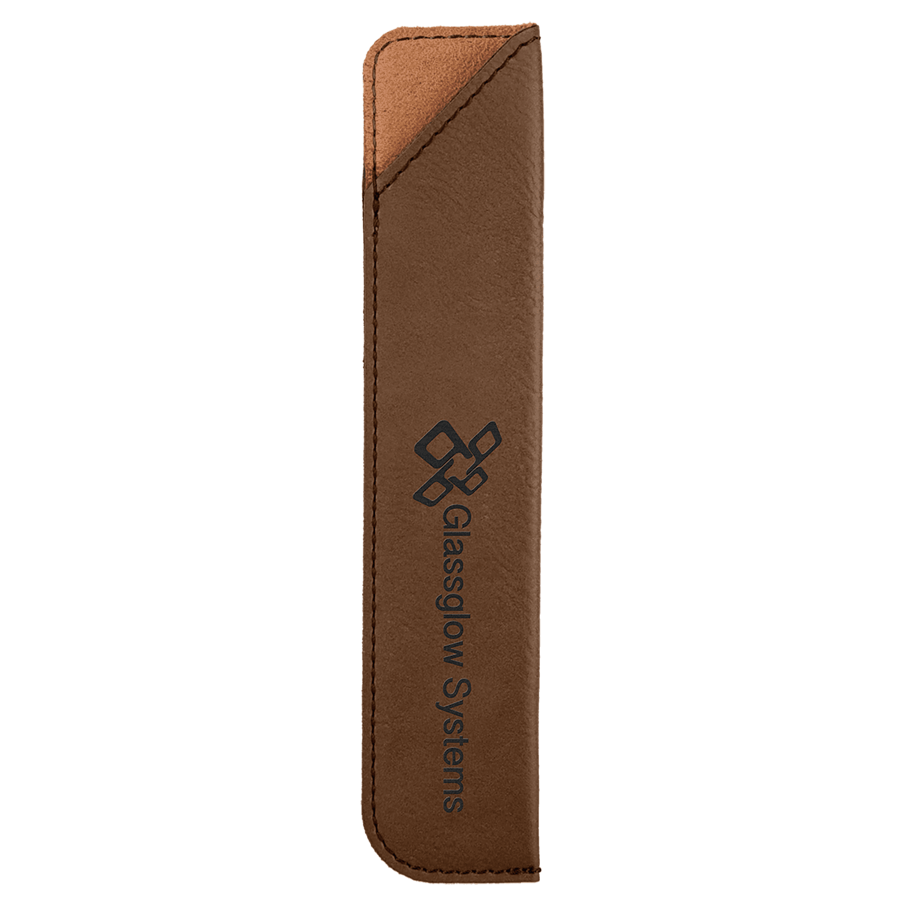6 1/4" Dark Brown Leatherette Pen Sleeve 2