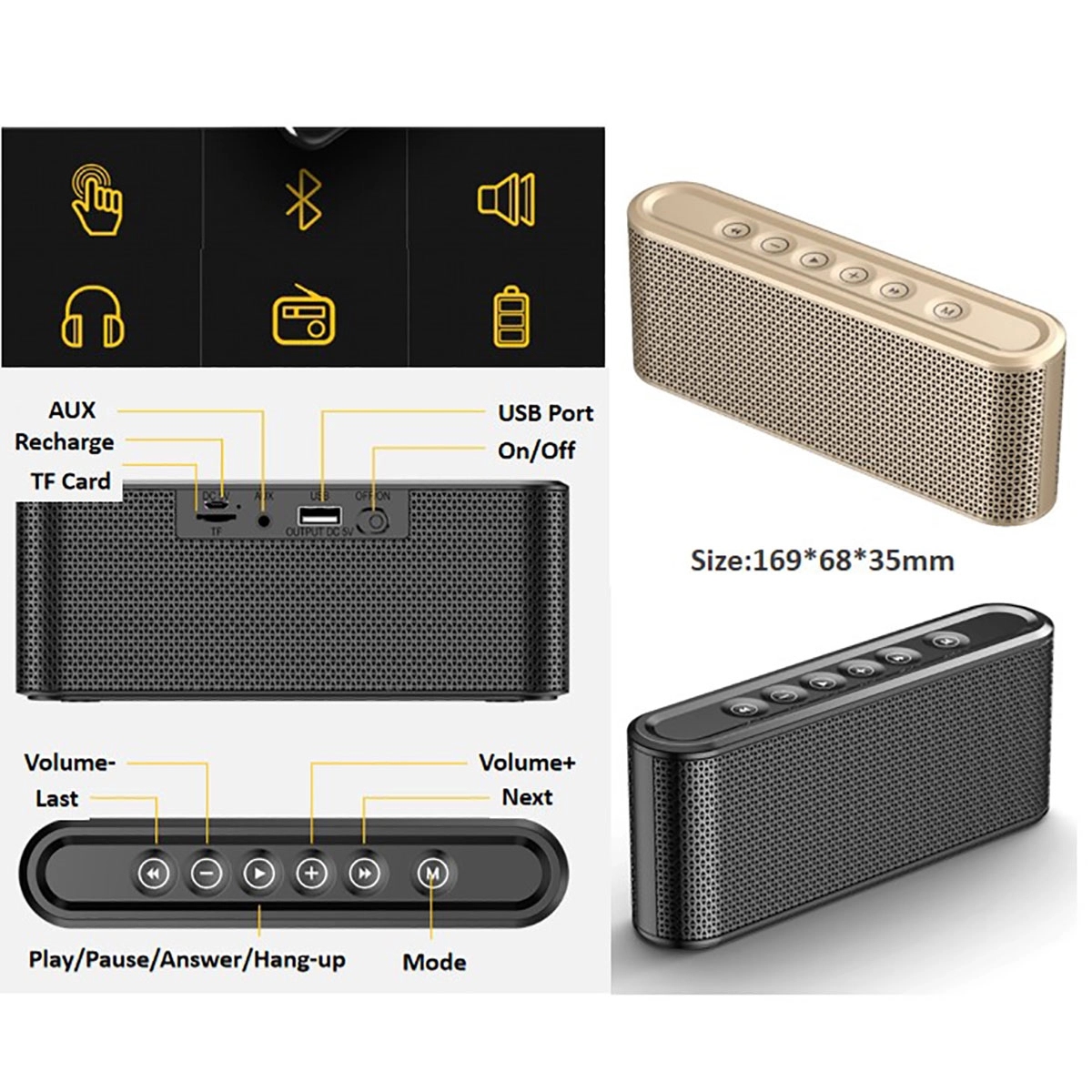 Bluetooth Speaker With Power Bank Powerful 1