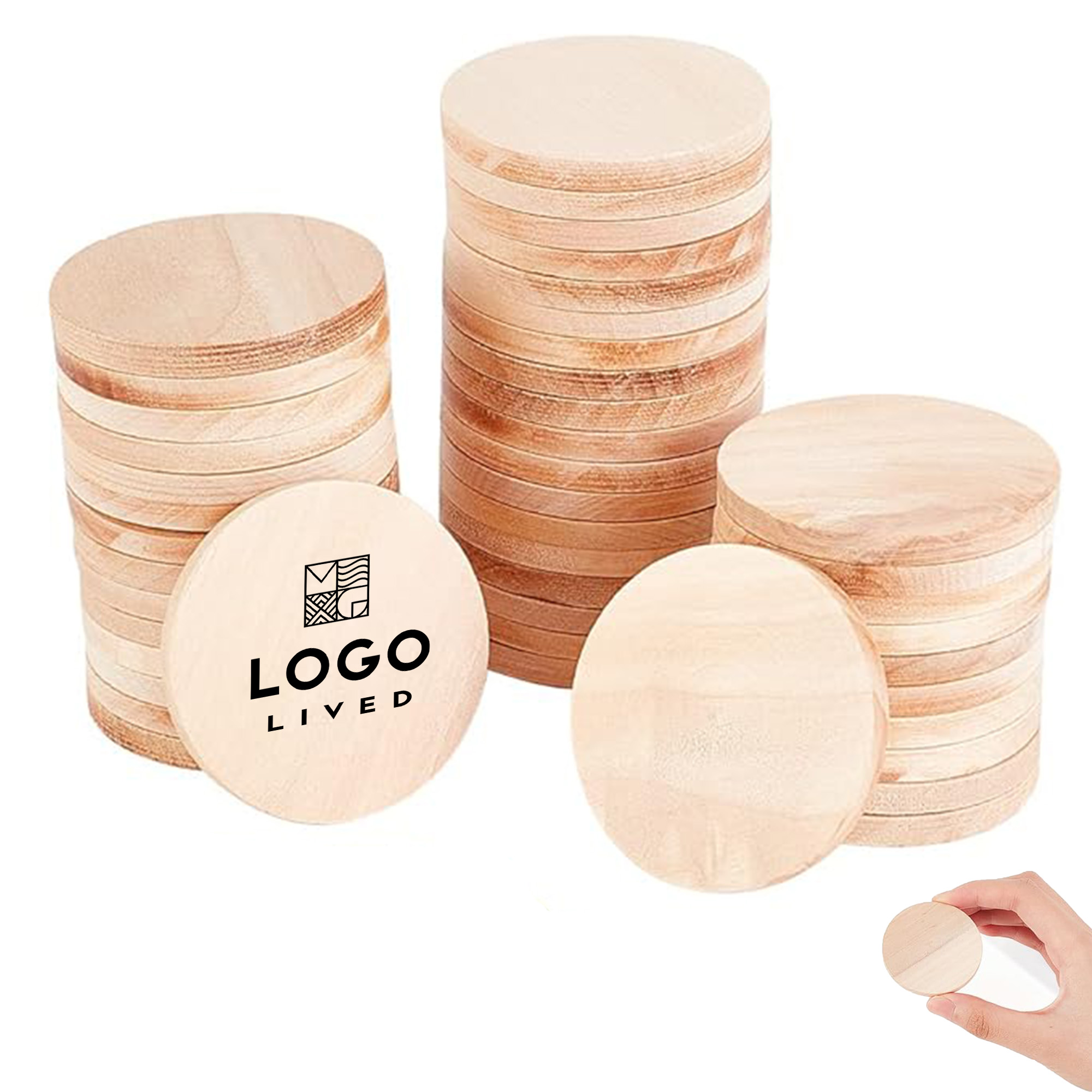 1 1/2 Inch Wood Round Poker Chips 3