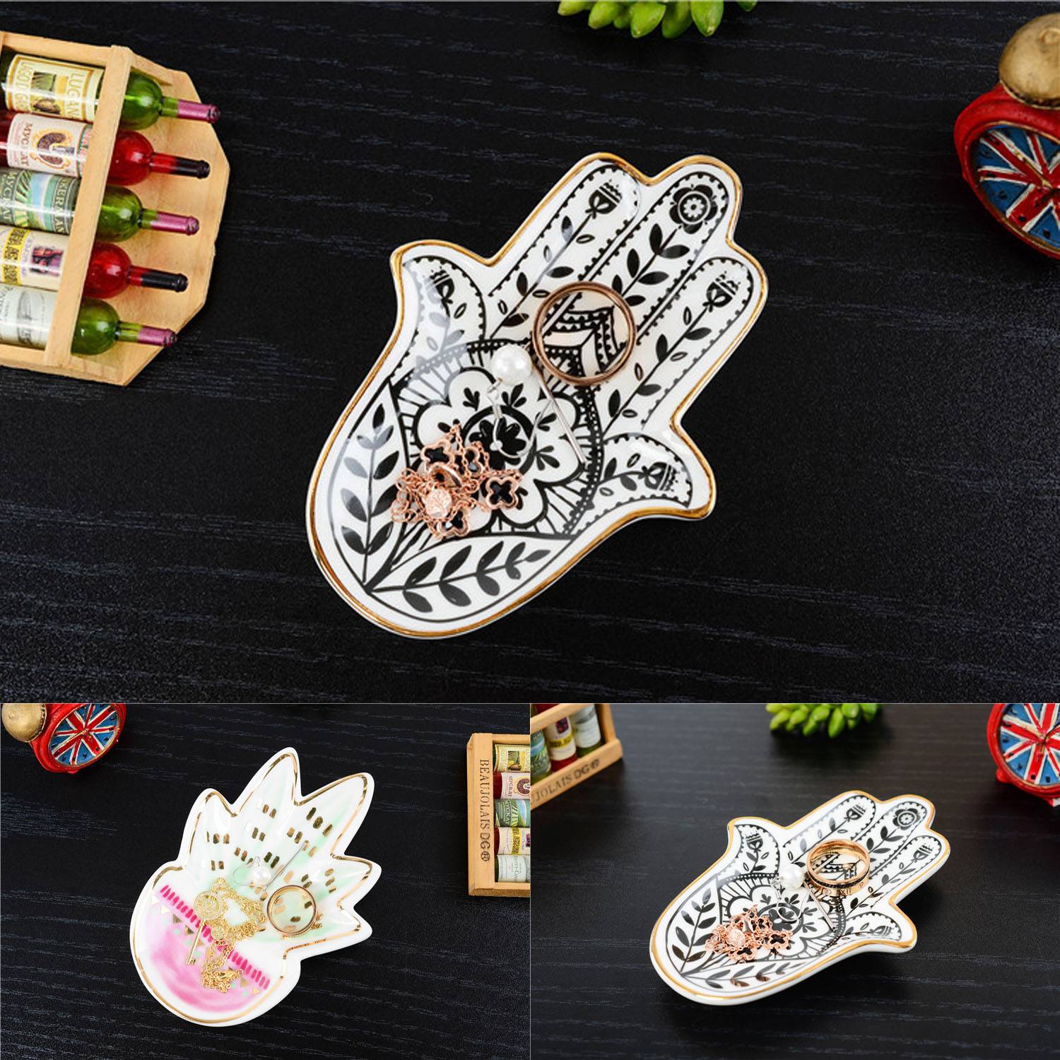 Home Decorative Cute Decor Jewelry Tray Dish Gift 4
