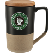 Tahoe Tea & Coffee Ceramic Mug with Wood Lid 16oz 72