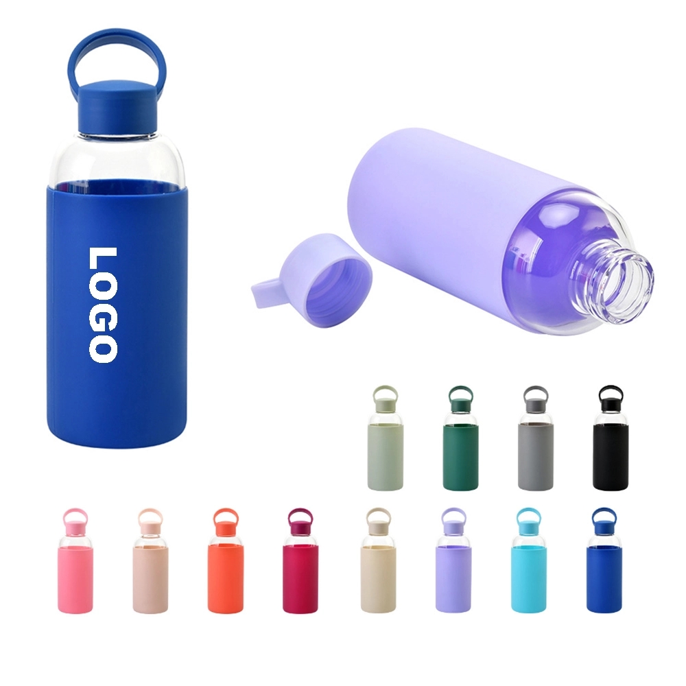 Glass Water Bottle With Silicone Sleeve 2