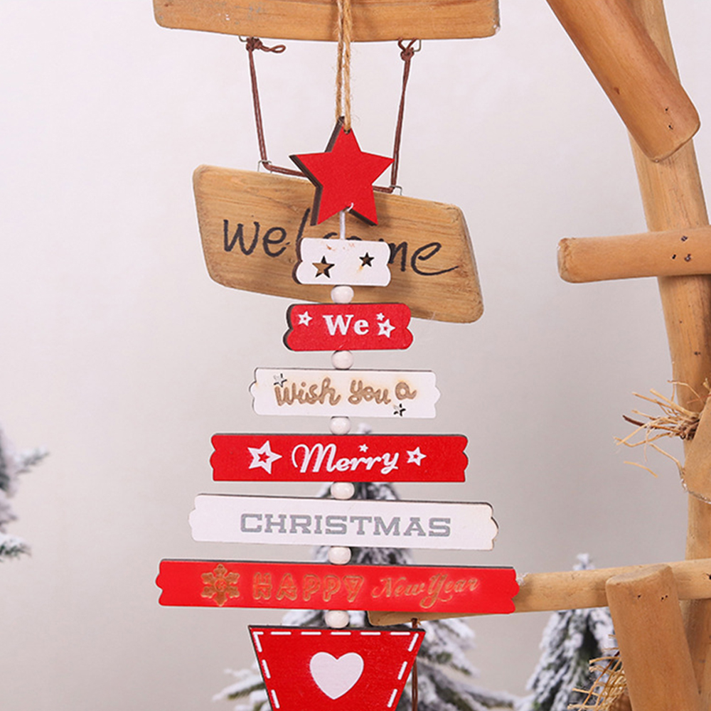 Christmas Tree Wooden Letter Pendant 3