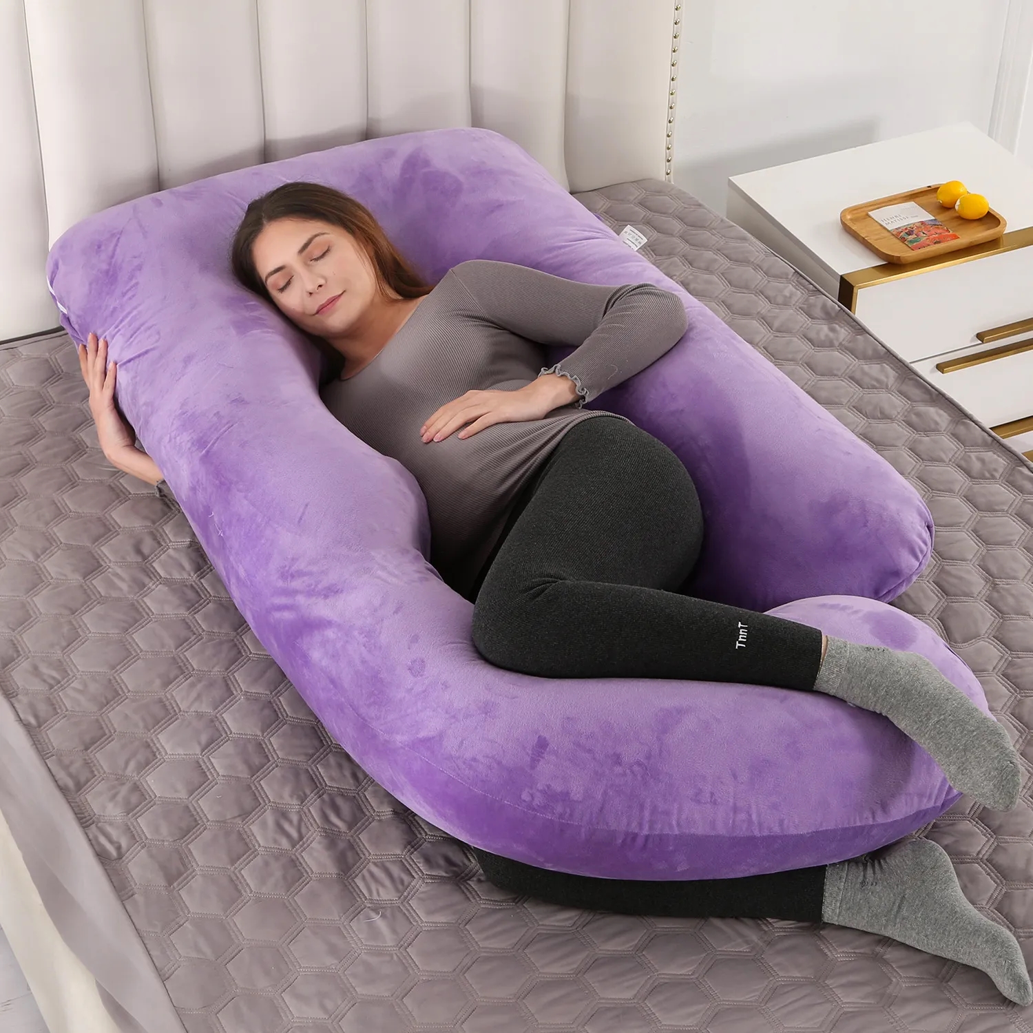 U Shaped Full Body Maternity Pillow With Removable Cover 11