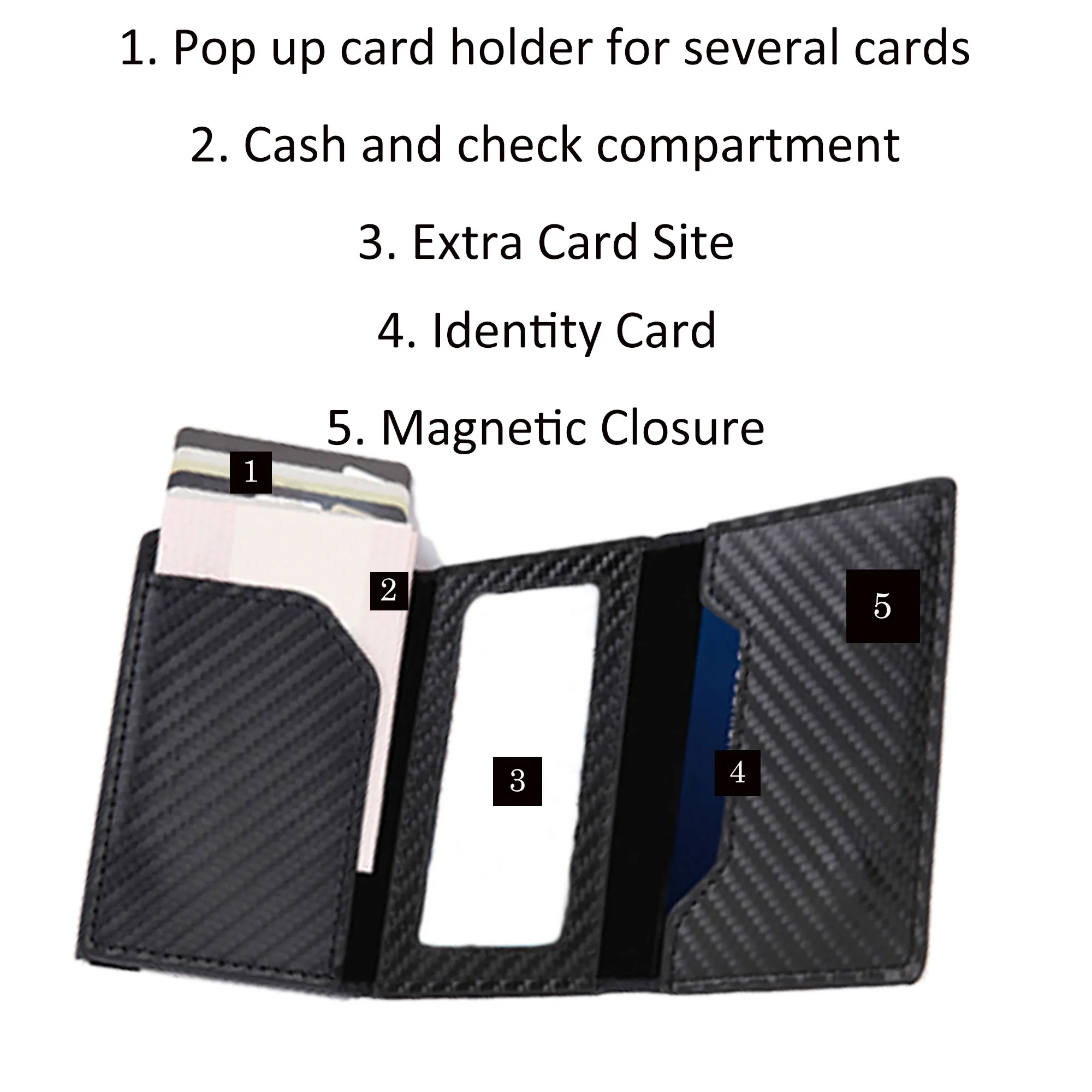 Carbon Fiber Id Credit Card Holder Women Wallet 3