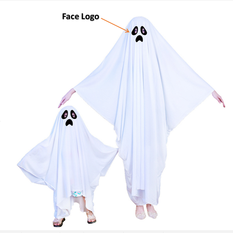 Halloween White Ghost Cloak Costume for Adult Kids Cosplay 3