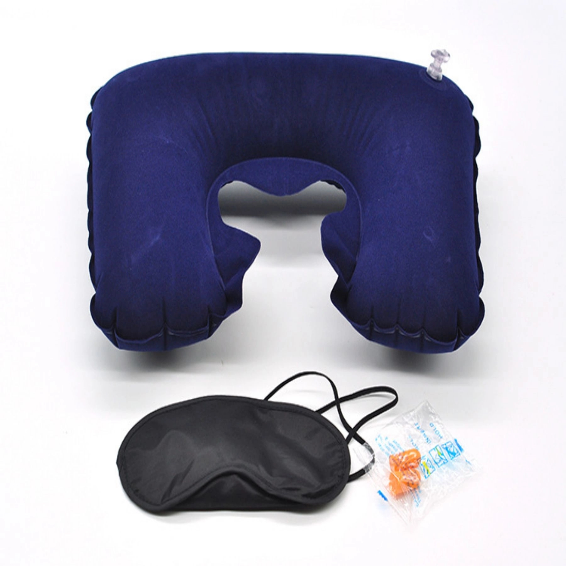 Inflatable Neck Travel Pillow + Eye Mask + Ear Plugs 3 Piece 4