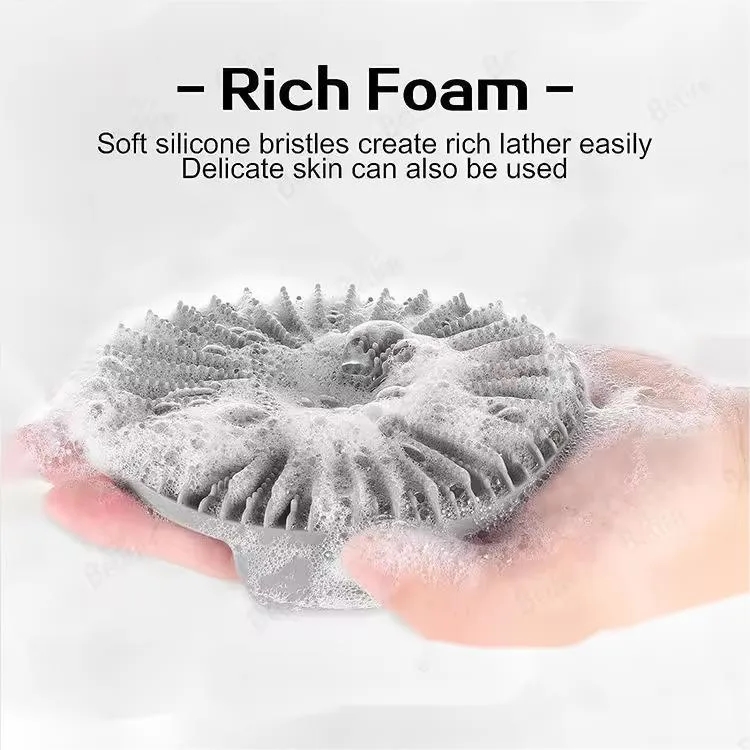 Handheld Soft Silicone Body Scrubber Shower Brush 3