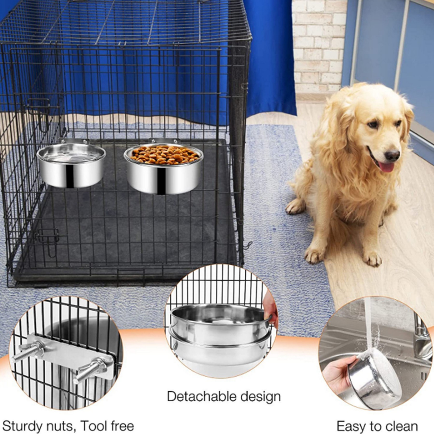 Dog Bowl with No Spill Hanging 4