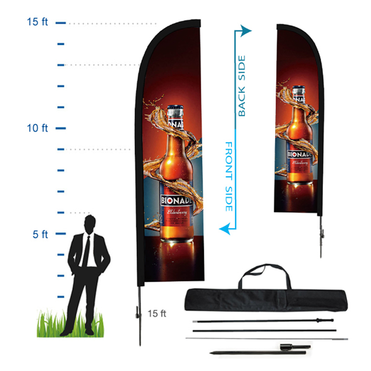 15 ft. Straight Advertising Flag Kit 6 (Double Sided) 2