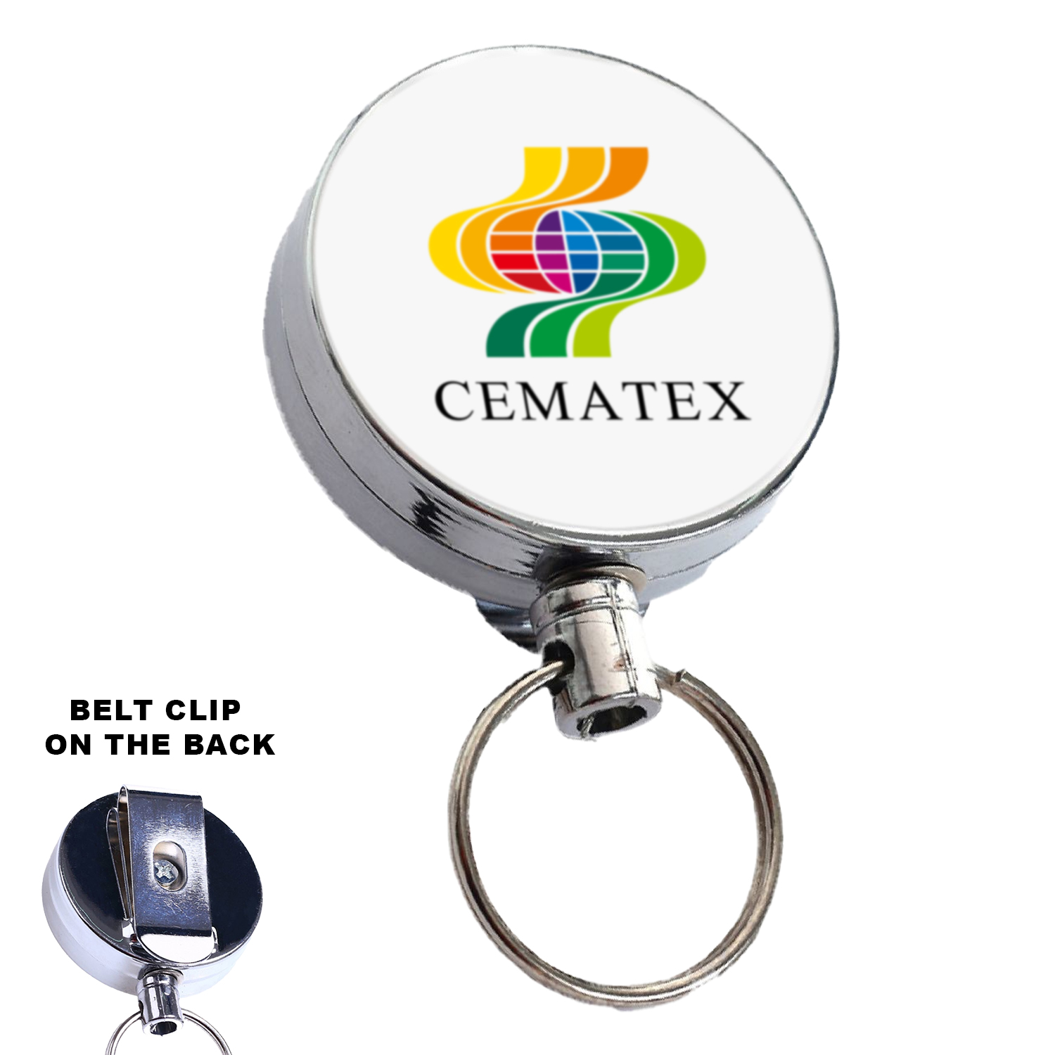 Full Metal Round Badge Reel w/ Belt Clip 2