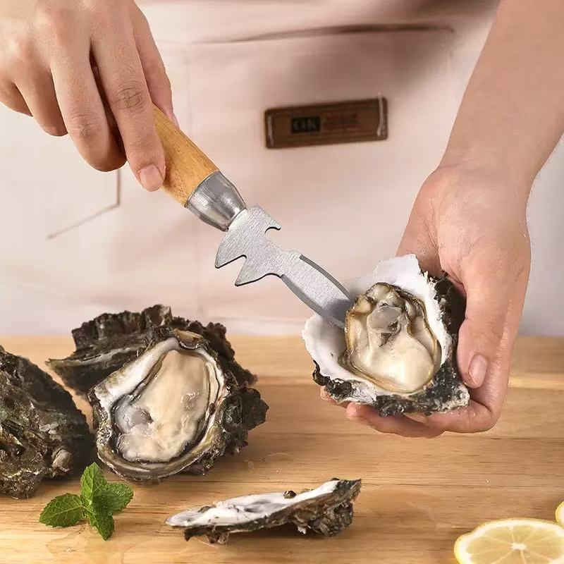 Oyster Shucking Knife with Wooden Handl 1