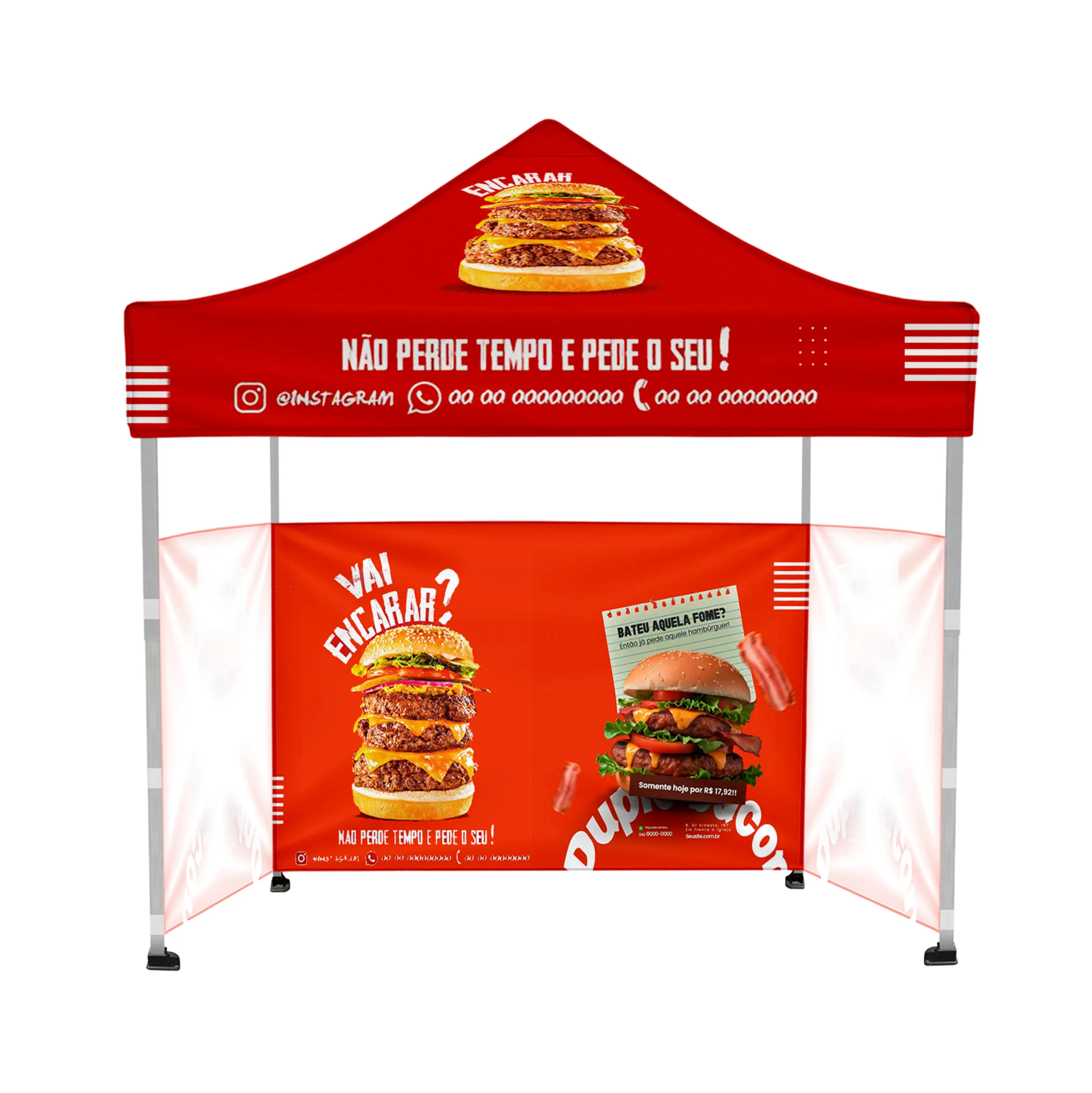 10'x10' Tent Canopy with frame and three half wall 11