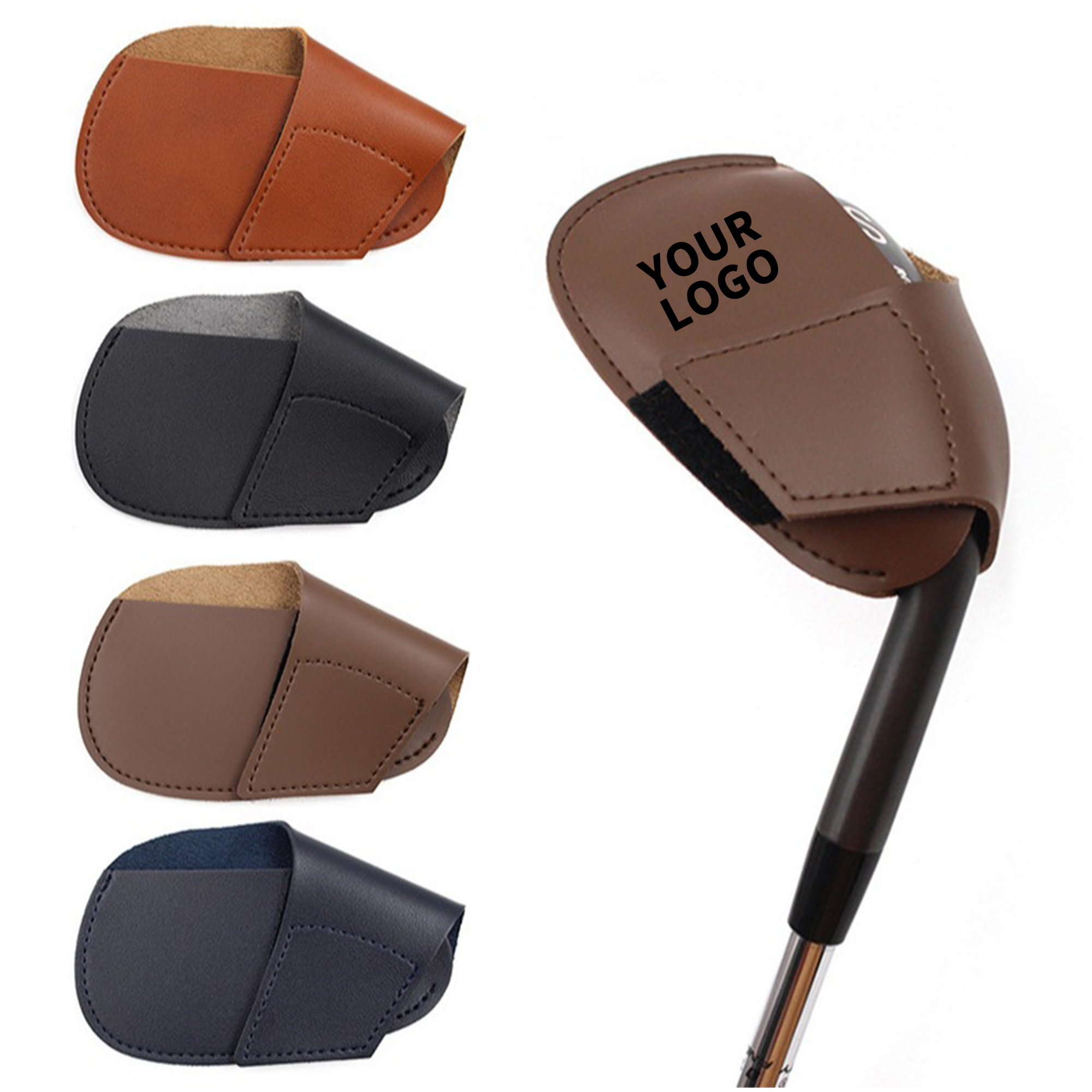 Leather Iron Head Cover 4.3" x 2.8" Easy On Off 1