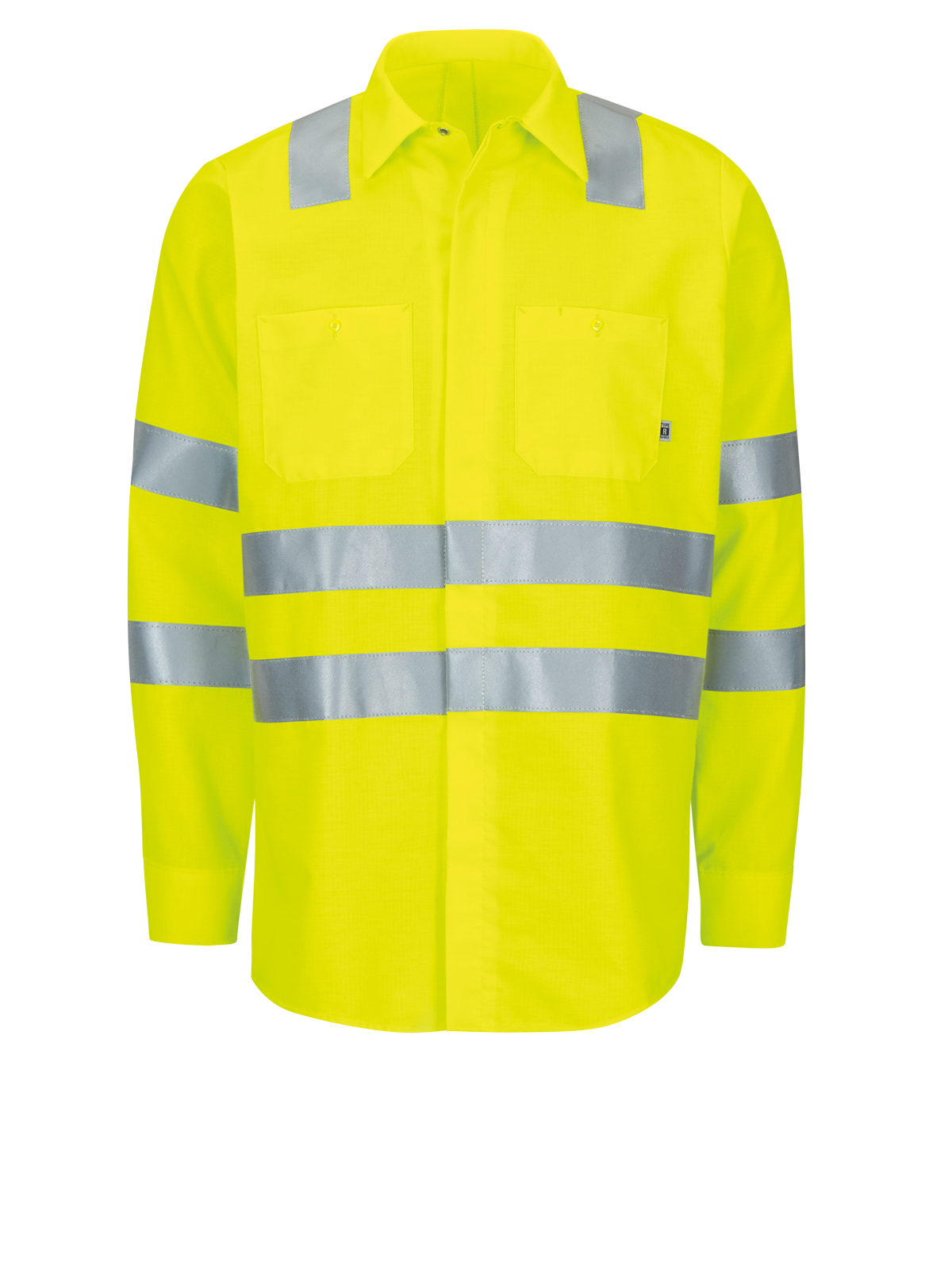 Red Kap - Men's Long Sleeve Hi-Visibility Ripstop Work Shirt - Type R, Class 3