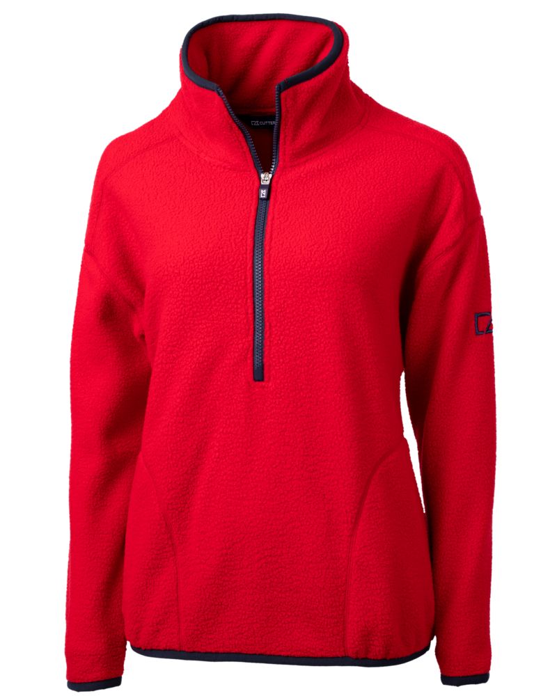 Cutter & Buck Cascade Epic Comfort Recycled Sherpa Fleece Womens Pullover Jacket 65