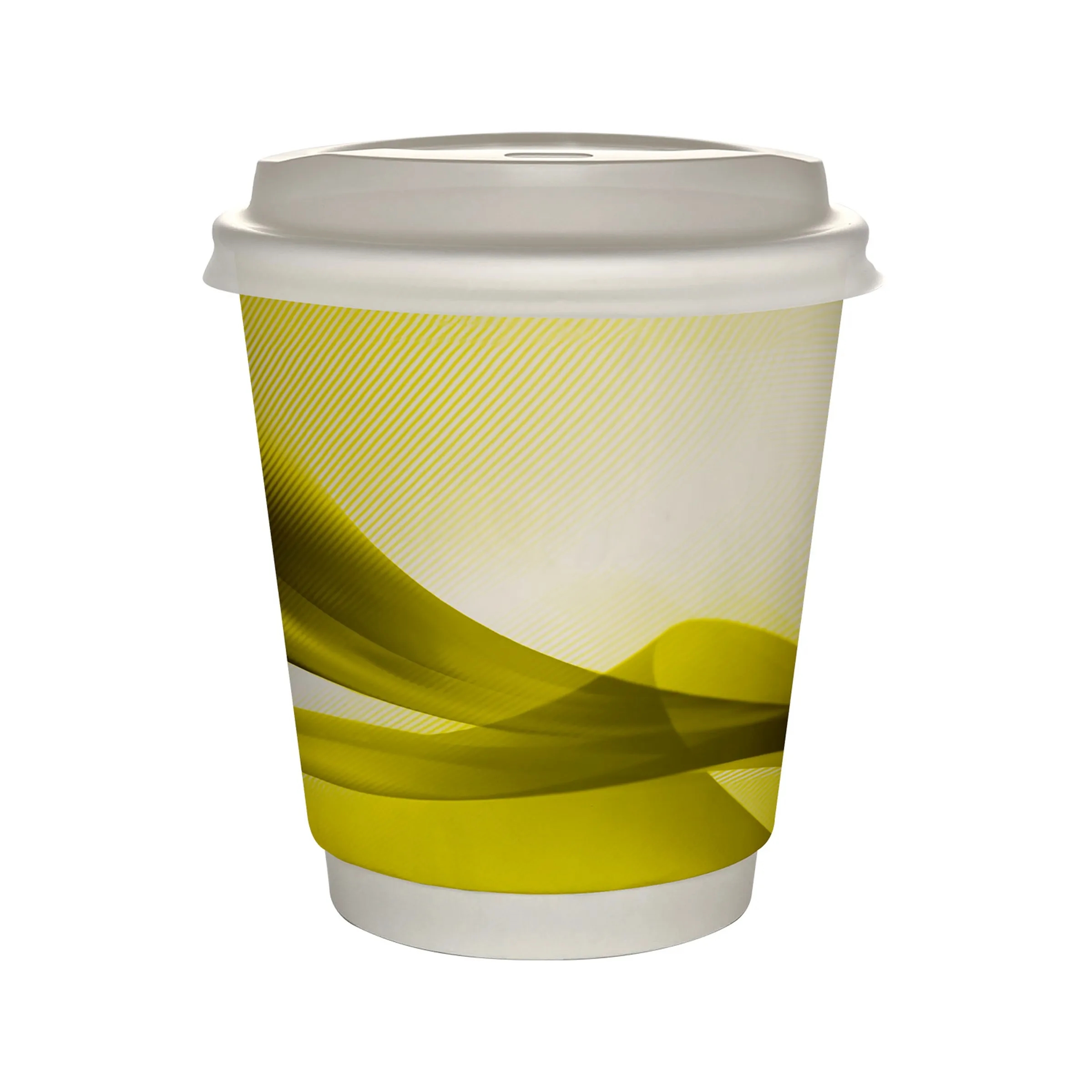 10 oz Full Color Groovy Insulated Paper Cup With Lid 14