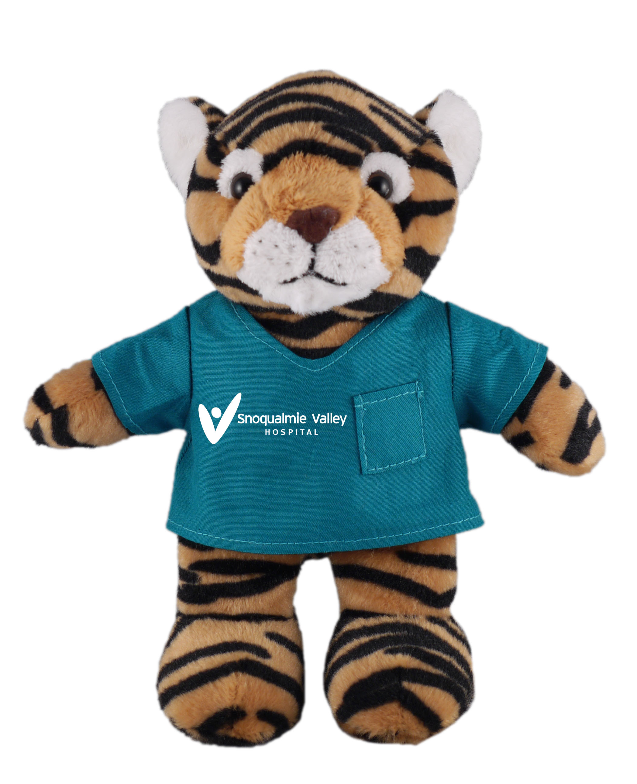 Soft Plush Stuffed Tiger in scrub shirt 2