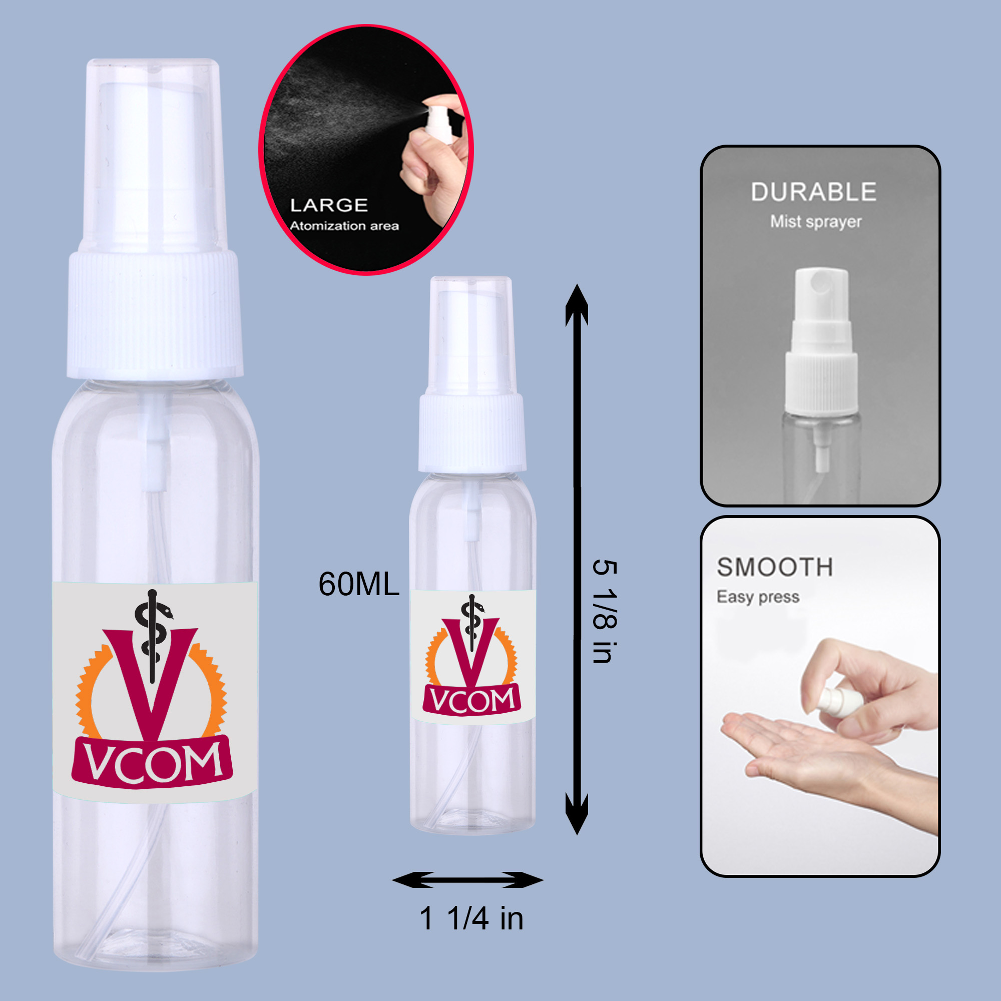 PPE 2 Oz.Spray Bottle for Hand Sanitizer