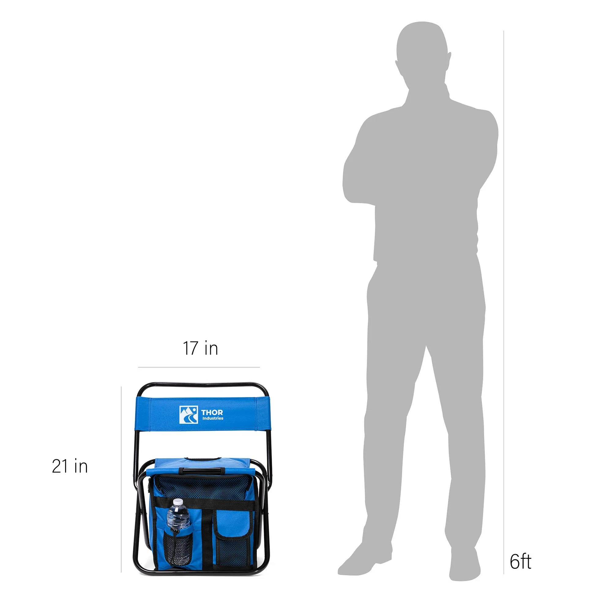 Folding Chair with 24 Can Cooler Bag & Pockets 11