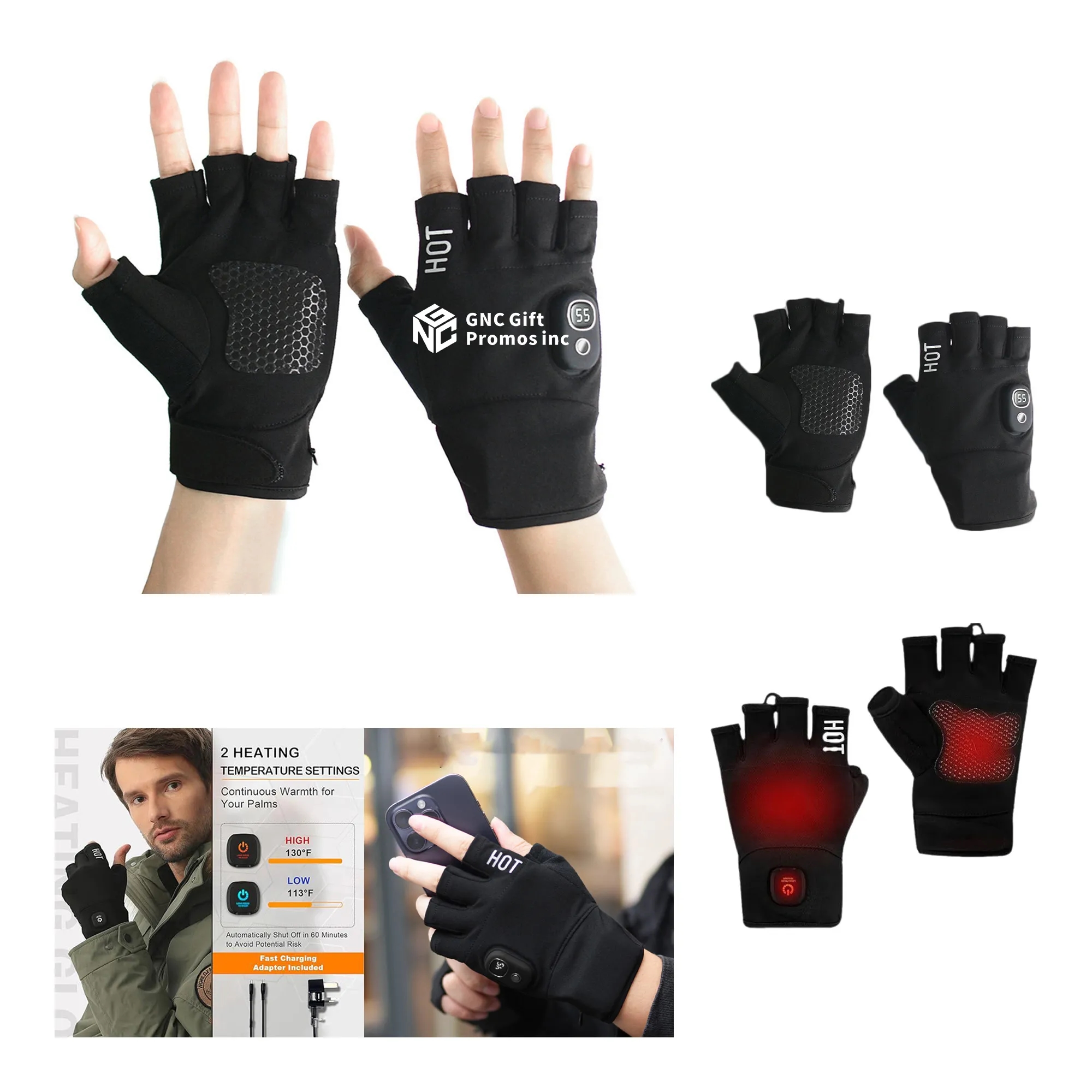 Heated Fingerless Gloves 4