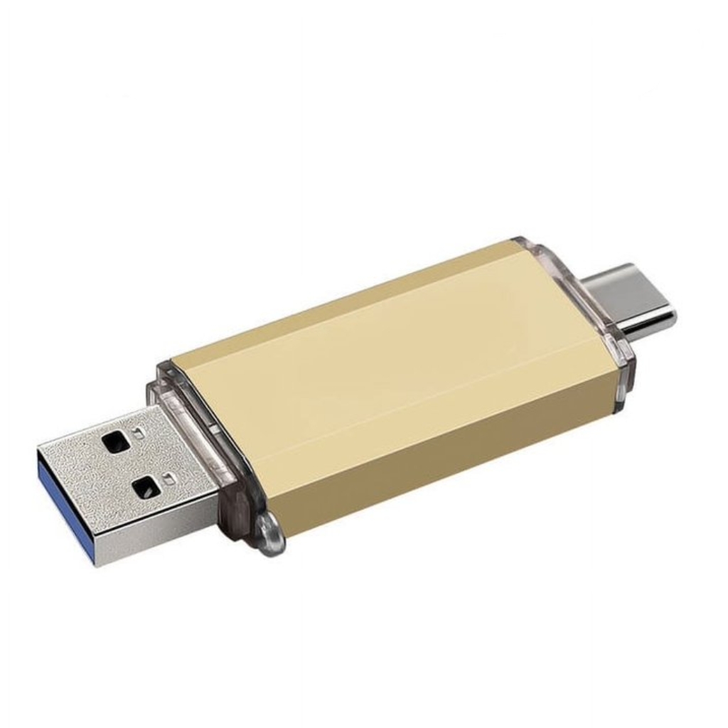 Metal Flat Style Dual Interface USB Flash Drive (8GB) 4