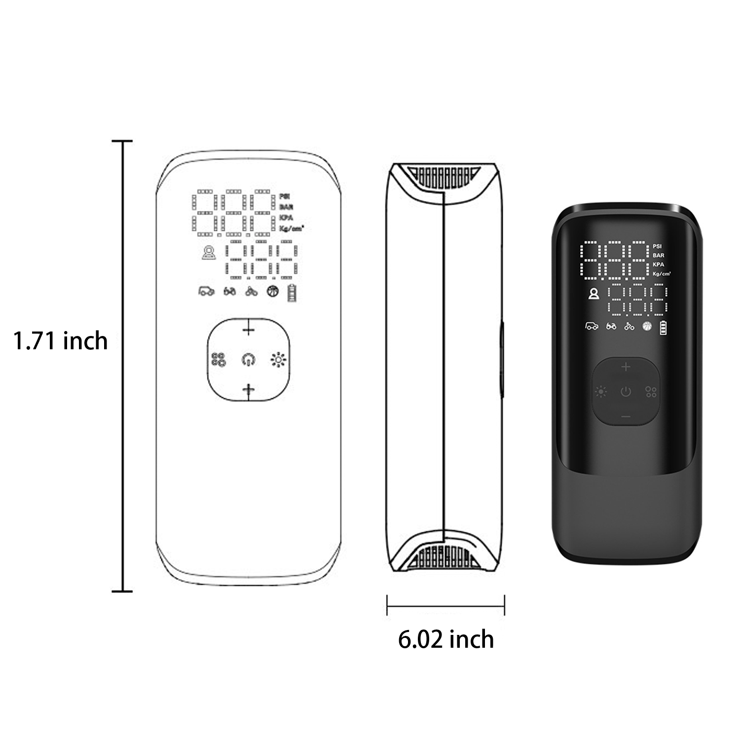 Portable Tire Inflator, Fast Air Compressor with LCD 7